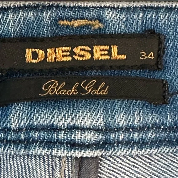 Diesal Gold Label Button Fly Side Hip Pocket Classic Straight Leg Jeans, 34W/32L - Picture 3 of 10